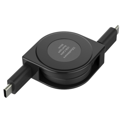 USB充電&同期C-Cリールケーブル80cm PD60W対応