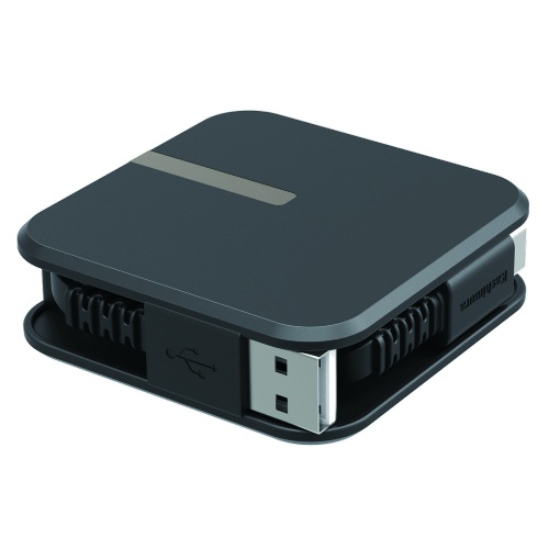 USB充電&同期リールA-Cケーブル1.5m BK